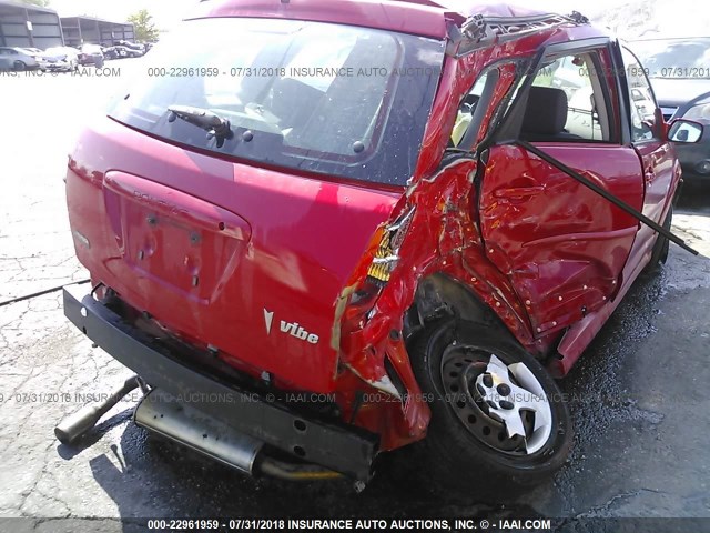 5Y2SL65846Z402187 - 2006 PONTIAC VIBE RED photo 6