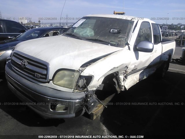 5TBRT34122S249928 - 2002 TOYOTA TUNDRA ACCESS CAB/ACCESS CAB SR5 WHITE photo 2