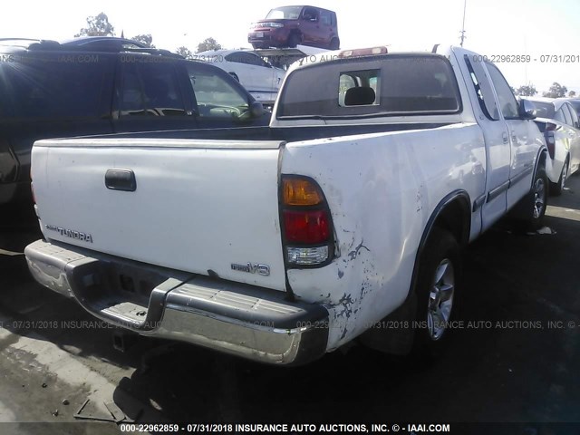 5TBRT34122S249928 - 2002 TOYOTA TUNDRA ACCESS CAB/ACCESS CAB SR5 WHITE photo 4