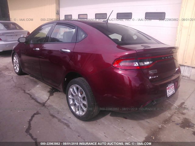 1C3CDFCBXFD243693 - 2015 DODGE DART LIMITED BURGUNDY photo 3