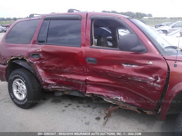 1B4HS28Z2WF222781 - 1998 DODGE DURANGO MAROON photo 6