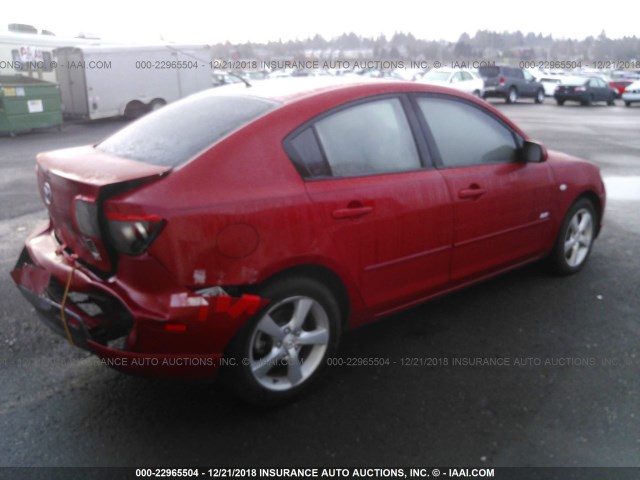 JM1BK124761408636 - 2006 MAZDA 3 S RED photo 4