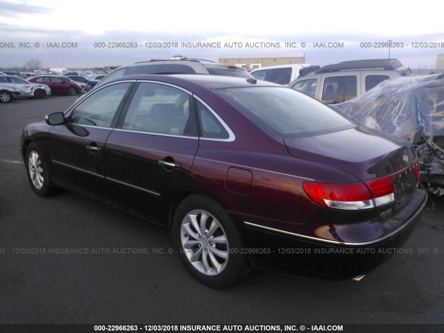 KMHFC46F68A321112 - 2008 HYUNDAI AZERA SE/LIMITED RED photo 3