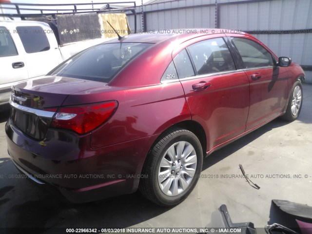 1C3CCBAG7DN738791 - 2013 CHRYSLER 200 LX MAROON photo 4