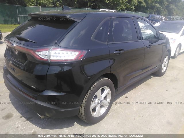 2FMTK4G84FBB79172 - 2015 FORD EDGE SE BLACK photo 4