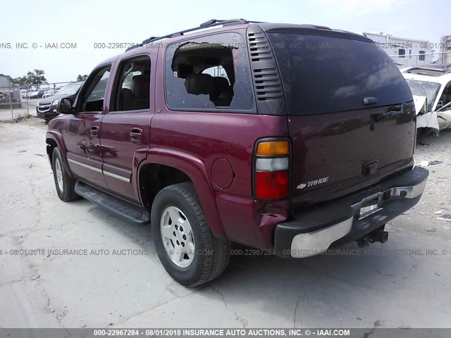 1GNEK13T36J155275 - 2006 CHEVROLET TAHOE K1500 MAROON photo 3