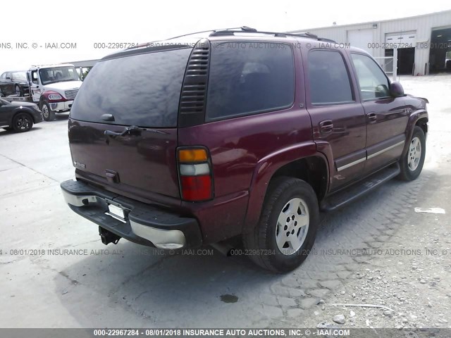 1GNEK13T36J155275 - 2006 CHEVROLET TAHOE K1500 MAROON photo 4