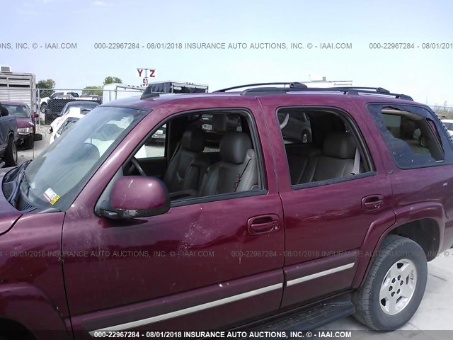 1GNEK13T36J155275 - 2006 CHEVROLET TAHOE K1500 MAROON photo 6