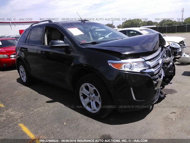 2FMDK4JC9DBC74292 - 2013 FORD EDGE SEL BLACK photo 1