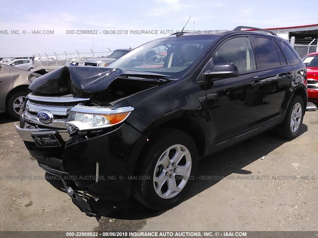 2FMDK4JC9DBC74292 - 2013 FORD EDGE SEL BLACK photo 2