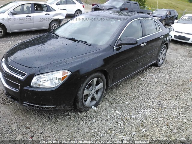 1G1ZC5E09CF256328 - 2012 CHEVROLET MALIBU 1LT BLACK photo 2