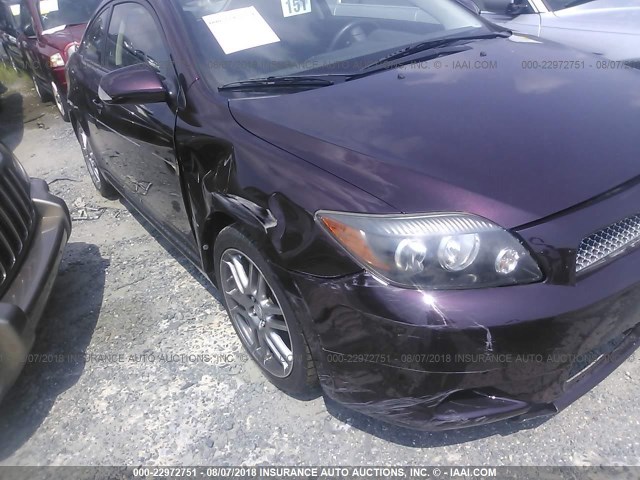 JTKDE3B79A0310091 - 2010 TOYOTA SCION TC იასამნისფერი ფოტო 6