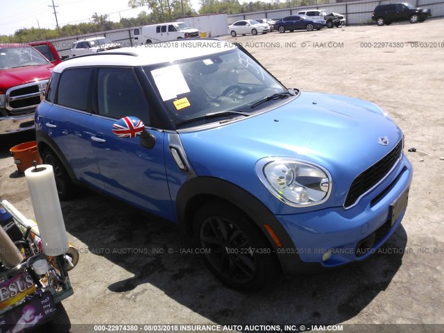 WMWZC3C51BWL79823 - 2011 MINI COOPER S COUNTRYMAN BLUE photo 1