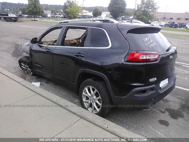 1C4PJLCBXEW154309 - 2014 JEEP CHEROKEE LATITUDE BLACK photo 3