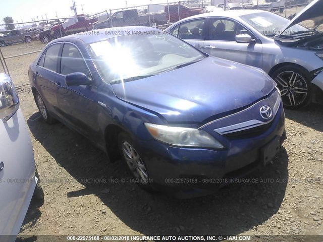 4T1BB3EK6AU113391 - 2010 TOYOTA CAMRY HYBRID BLUE photo 1