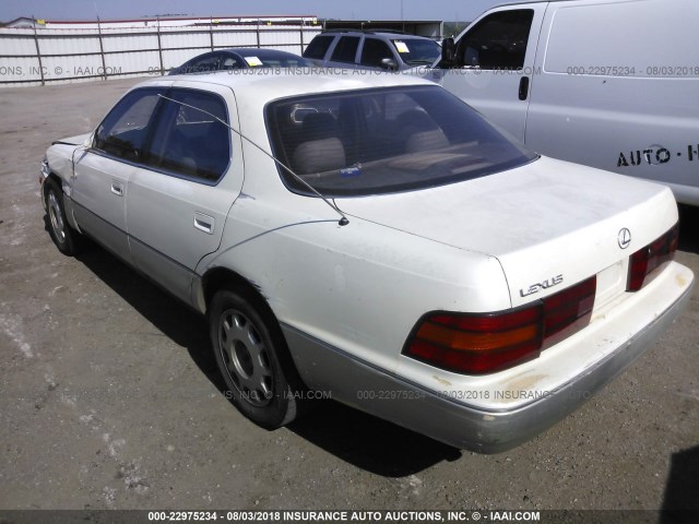 JT8UF11E3M0049231 - 1991 LEXUS LS 400 WHITE photo 3