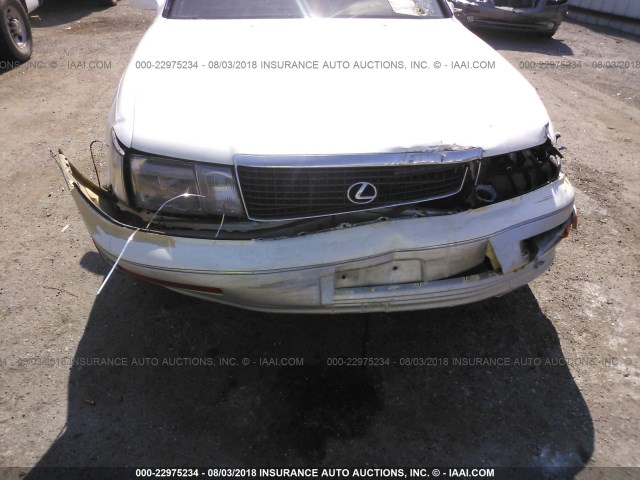 JT8UF11E3M0049231 - 1991 LEXUS LS 400 WHITE photo 6