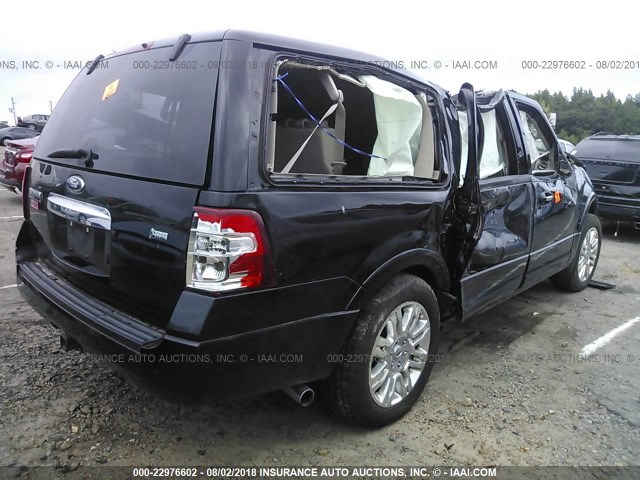 1FMJK2A54EEF13567 - 2014 FORD EXPEDITION EL LIMITED BLACK photo 4