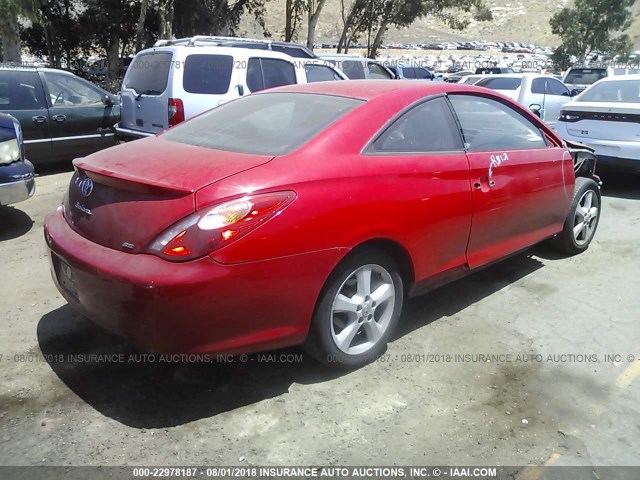 4T1CE38P75U991484 - 2005 TOYOTA CAMRY SOLARA SE/SLE RED photo 4