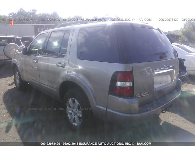 1FMEU73E98UA68310 - 2008 FORD EXPLORER XLT SILVER photo 3