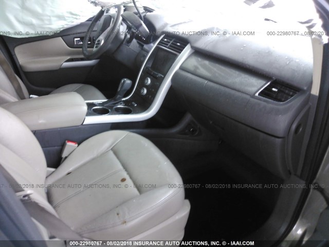 2FMDK3JC4DBC05522 - 2013 FORD EDGE SEL GRAY photo 5