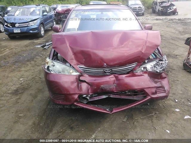 4T1BF32K75U100986 - 2005 TOYOTA CAMRY LE/XLE/SE MAROON photo 6