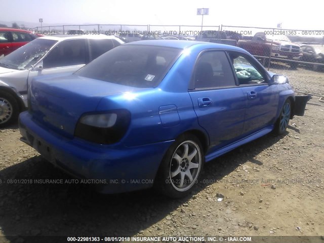 JF1GD29692G526651 - 2002 SUBARU IMPREZA WRX BLUE photo 4