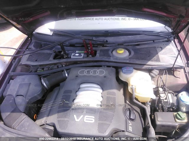 WAUED28D1WA253812 - 1998 AUDI A4 2.8 QUATTRO MAROON photo 10