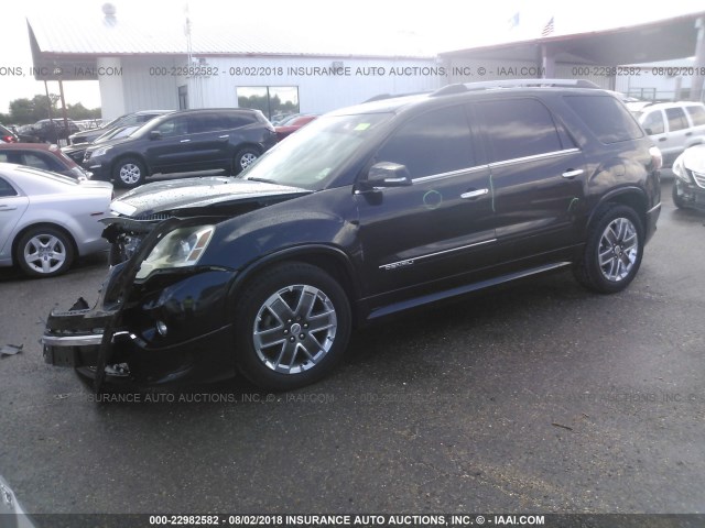 1GKKRTED8BJ380735 - 2011 GMC ACADIA DENALI BLACK photo 2