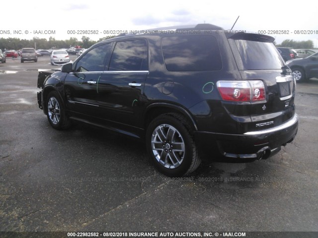 1GKKRTED8BJ380735 - 2011 GMC ACADIA DENALI BLACK photo 3