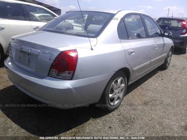 KMHDN46D04U716461 - 2004 HYUNDAI ELANTRA GLS/GT SILVER photo 4