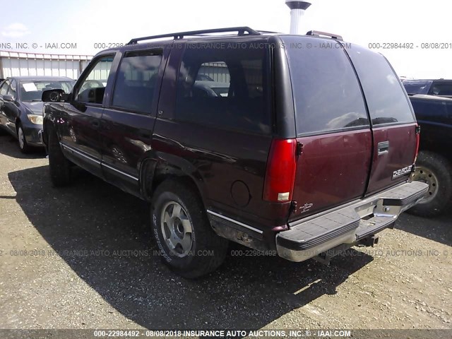 1GNEK13R7XJ332934 - 1999 CHEVROLET TAHOE K1500 RED photo 3