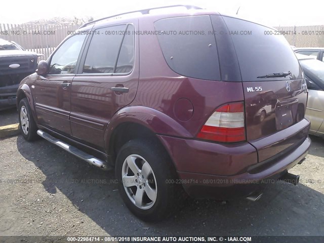 4JGAB74E1YA209262 - 2000 MERCEDES-BENZ ML 55 MAROON photo 3