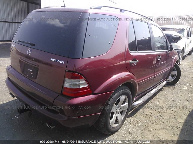 4JGAB74E1YA209262 - 2000 MERCEDES-BENZ ML 55 MAROON photo 4