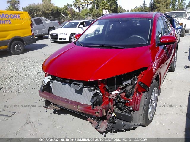 3CZRU5H76GM754421 - 2016 HONDA HR-V EXL RED photo 2