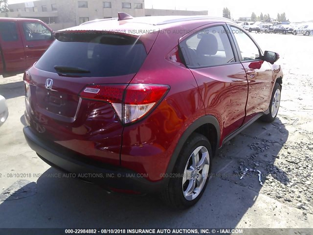 3CZRU5H76GM754421 - 2016 HONDA HR-V EXL RED photo 4