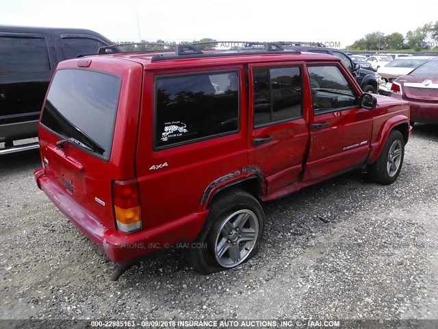 1J4FF58S41L510857 - 2001 JEEP CHEROKEE CLASSIC/LIMITED RED photo 4