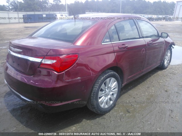 1C3CCBAB5EN208891 - 2014 CHRYSLER 200 LX RED photo 4