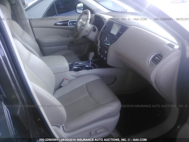 5N1AR2MM8FC695009 - 2015 NISSAN PATHFINDER S/SV/SL/PLATINUM BROWN photo 5