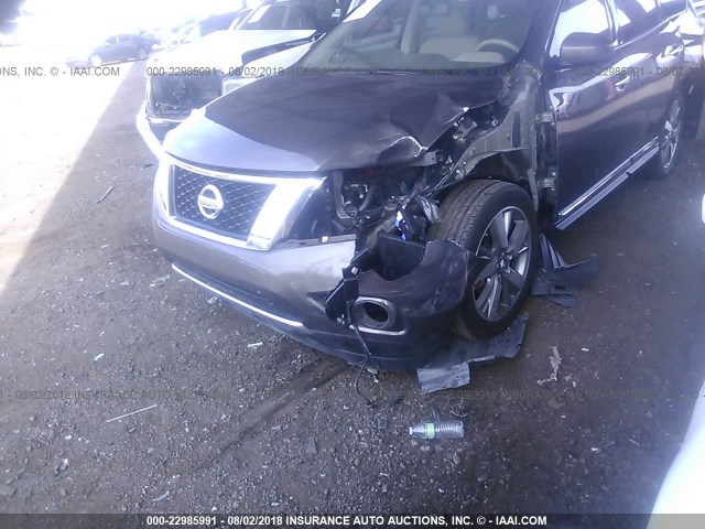 5N1AR2MM8FC695009 - 2015 NISSAN PATHFINDER S/SV/SL/PLATINUM BROWN photo 6