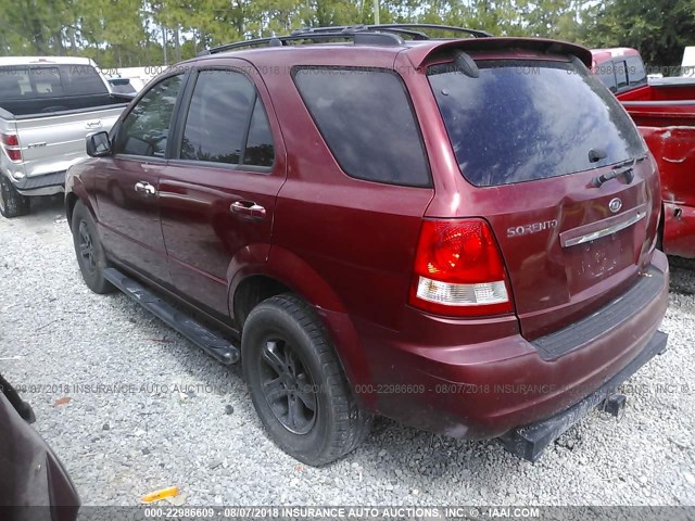 KNDJD733855435401 - 2005 KIA SORENTO EX/LX RED photo 3