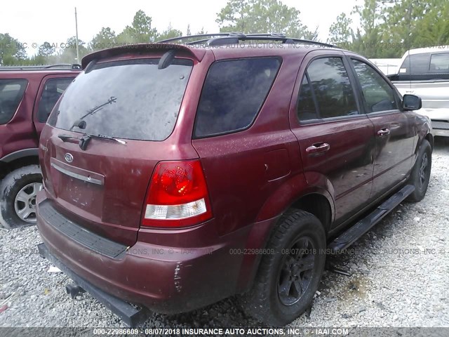 KNDJD733855435401 - 2005 KIA SORENTO EX/LX RED photo 4