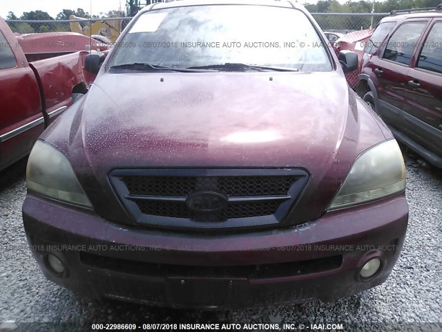 KNDJD733855435401 - 2005 KIA SORENTO EX/LX RED photo 6