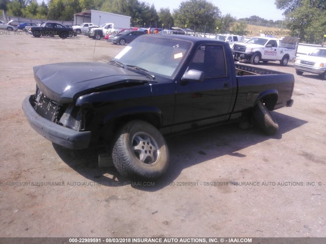 1B7FL26XXTS658919 - 1996 DODGE DAKOTA BLACK photo 2