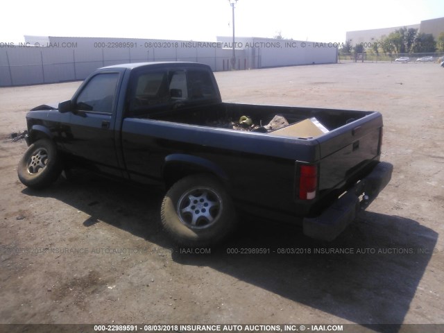 1B7FL26XXTS658919 - 1996 DODGE DAKOTA BLACK photo 3