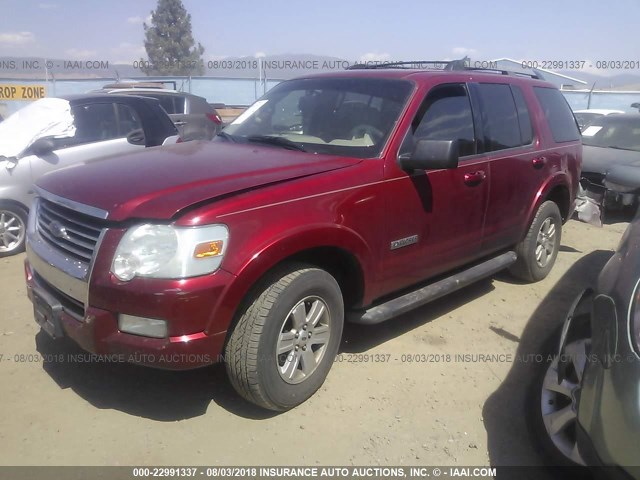 1FMEU73E57UB09028 - 2007 FORD EXPLORER XLT RED photo 2