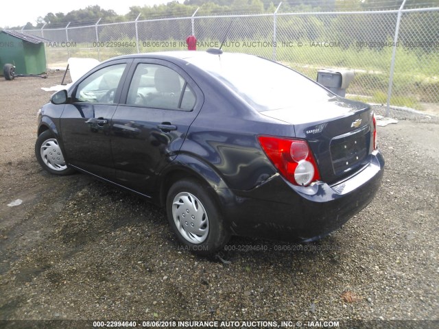 1G1JA5SH6F4182900 - 2015 CHEVROLET SONIC LS 蓝色 照片 3