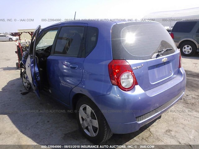 KL1TD66E19B320413 - 2009 CHEVROLET AVEO LS/LT Կապույտ լուսանկար 3