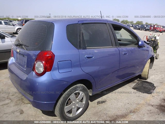 KL1TD66E19B320413 - 2009 CHEVROLET AVEO LS/LT Կապույտ լուսանկար 4