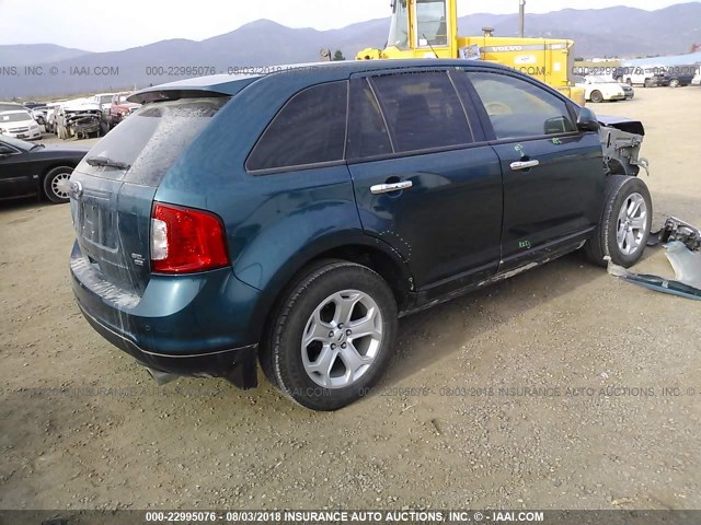 2FMDK4JCXBBB68494 - 2011 FORD EDGE SEL BLUE photo 4